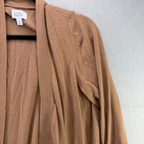 Croft & Barrow Women’s Brown Open Front Cardigan Sweater Size M - Picture 5 of 9